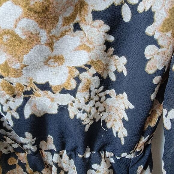 FREE PEOPLE Float Away Floral Romper Black and Mustard Size Medium - Picture 8 of 14